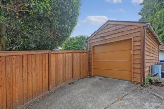Full size garage located on the alley.