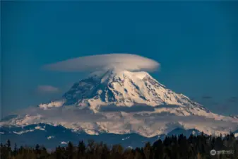 Close up view of Mt. Rainier from home