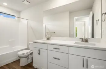 Shared bathroom for bedrooms on third floor.