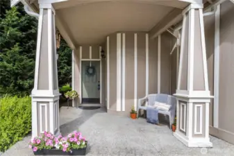 Entrance with covered porch.