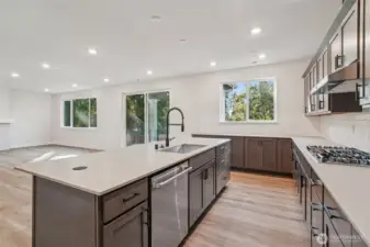 Pic is of similar home, layout and materials of surfaces may vary. Cabinets to be white in actual home.