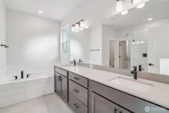 Pic is of similar home, layout and materials of surfaces may vary. Cabinets to be white in actual home.
