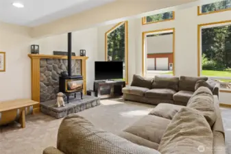 Cozy living room with fireplace for year round comfort!