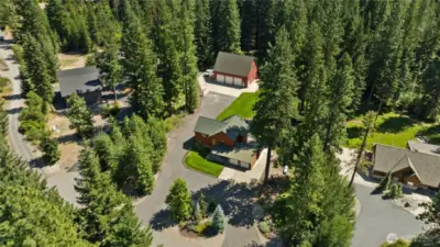 Home is located at the end of the street.
