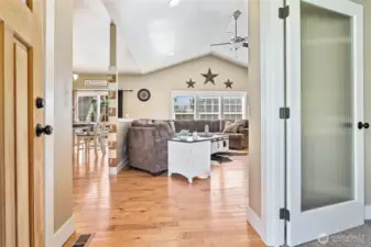View from entry into living room
