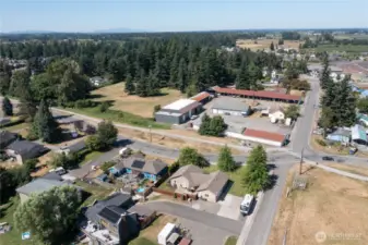 View of backyard and shared 40 foot driveway