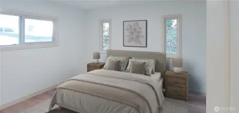 Light filled primary bedroom