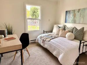 The second bedroom or office.