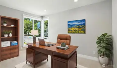 Desirable 2nd Den, located on the Upper Level. Virtually staged.