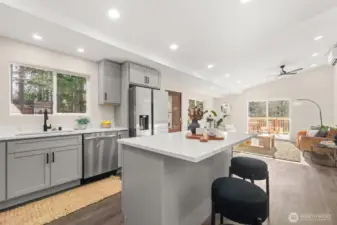 Another view of the spacious kitchen