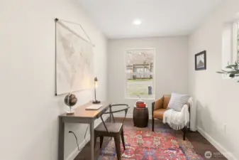 4th bedroom, but staged as an office.