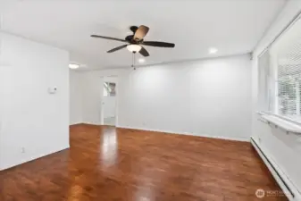 Large windows allow for lots of natural light.