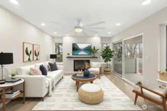 Virtual Staged Living room.