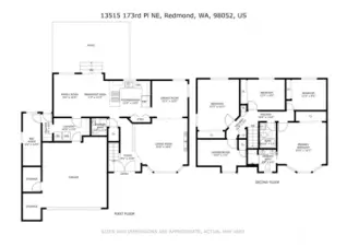 The dimensioned floor plan tells the complete story of this home's versatile and functional layout — from the welcoming 9'6" x 15'6" foyer and spacious 15'6" x 16'0" living room on the main level, to the 14'0" x 14'3" primary suite and remodeled primary bath upstairs — with a dedicated laundry room, powder bath, pantry, rec room, and two-car garage rounding out a floor plan that is as practical as it is livable across every square foot of its 2,230 SF footprint.