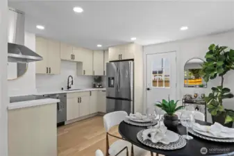 Dining Room has quick access to Kitchen