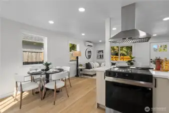 Kitchen, Dining Room and Living Room