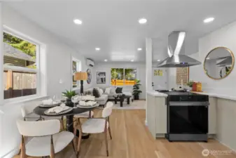 Ease of flow from Kitchen, Dining Room and Living Room