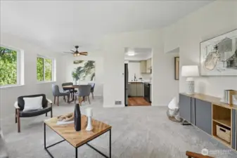 Recent updates bring a clean, modern look with new trim and fixtures throughout.