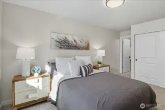 Primary bedroom offers a large closet, lots of space and your own bathroom.