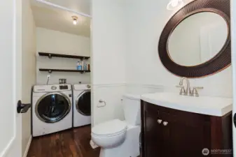 powder room and laundry downstairs