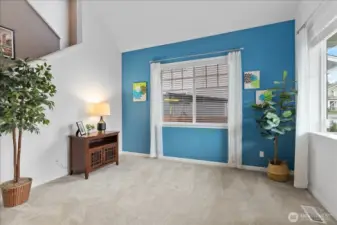 Flex space off entryway can be used as a living room, den, or office