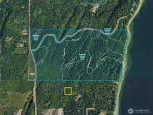 Subject property in yellow in relation to Hartstine Island Park.