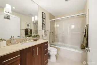Guest bathroom with tub/shower combination