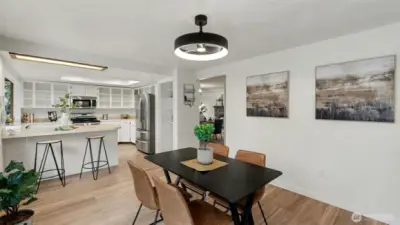 A warm and welcoming dining area designed for both casual meals and hosting with ease.