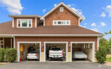 3 car attached garage IN ADDITION TO the large detached shop! This garage has hot & cold hose bibs inside, & hosts the whole house vacuum as well other mechanical items.