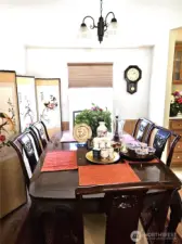 Spacious separate dining room opens into the living room.