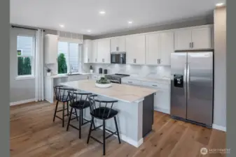 Spacious kitchen with quartz countertops