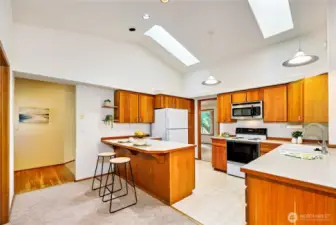 Plenty of cabinet storage and counter space.
