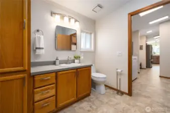 Updated guest bath adjoining utility room