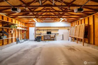 Great storage and workshop space