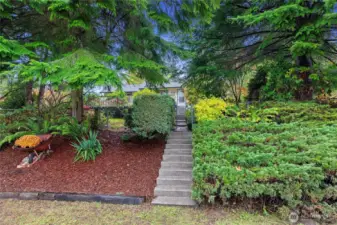 Stairs up to the front door from 1st Ave NE