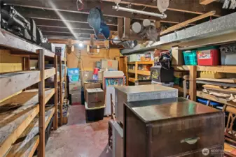 large basement area with lots of dry storage.