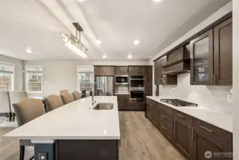 Gas range, double ovens & lots of counter space