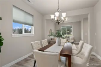 Kitchen also opens to the formal dining room