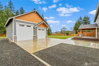 Just beyond the patio is the shop