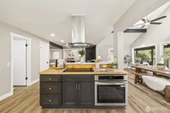 Custom island with bar seating...