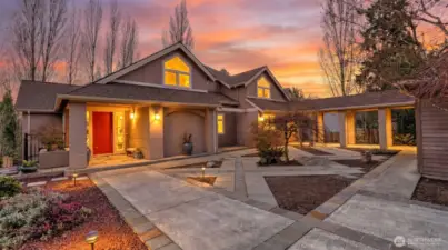 Home on the end of a private drive with plenty of parking.