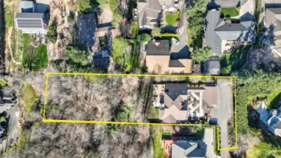 Large lot just under 3/4 of an acre.