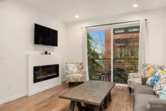 Beautiful Living Room with electric fireplace