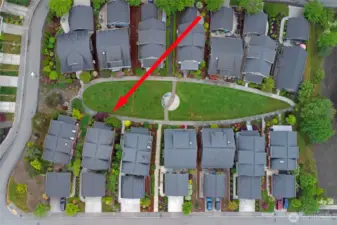 This home is in the upper portion of the courtyard.