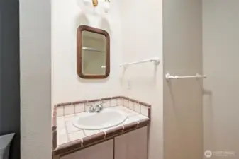 This is the 3/4 guest bathroom, off the middle study/dining room.