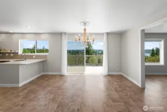 Dining space with access to the deck