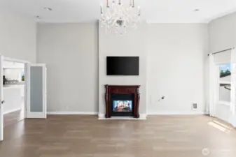 Main floor primary with vaulted ceilings