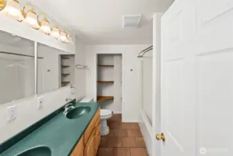 ADU Bathroom w/ stackable laundry