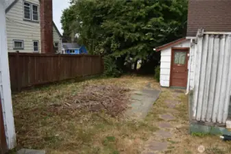 South side of yard & home