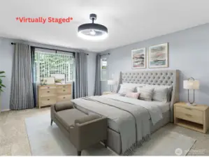 *Virtually Staged* Primary Bedroom on Main Floor